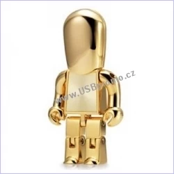 Flash disk ve zlaté barvě - postava flash disk ve zlaté barvě - postava