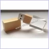 dřevěný flash disk se skleněnou částí