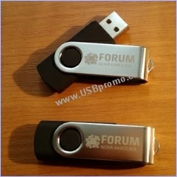 Otočný reklamní USB flash disk černý, skladem od 64MB